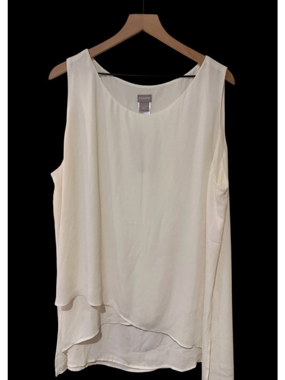 NWT Chico's Size 4 Tiered Ivory Sleeveless Tank Layer US 20/22